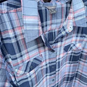 Eddie Bauer Plus Size 2XL Long Sleeve Cotton Blouse 2 Chest Pockets